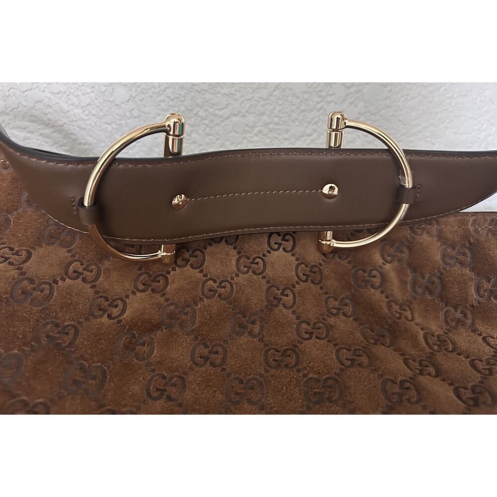 AUTHENTIC GUCCI BEATRIX LARGE TOTE BAG PEPPER BROWN 850546 - Picture 4 of 16